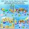 Summer Mermaid Sensory Bin Sandbox Toys for Toddlers Girls Kids- Mermaid Toys for Kids Play Sand Kit Sensory Sand Bin Toys with 2.2 lbs Sand & Castle Mold,Great Christmas Birthday Gift for Girl Kids